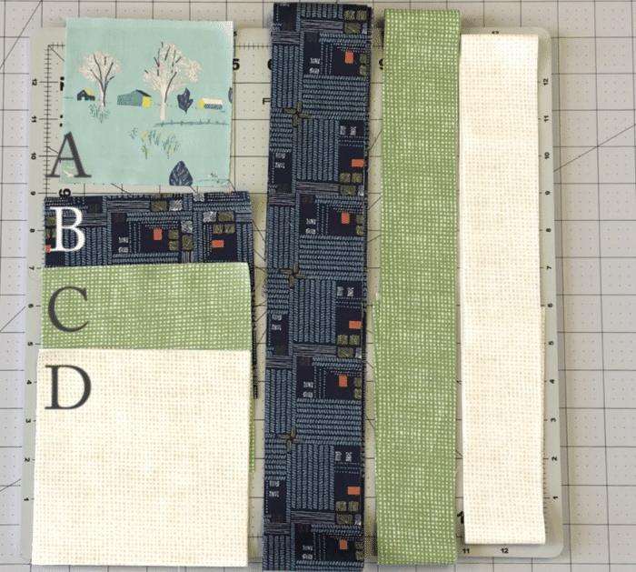 Materials for Jackknife Quilt Block
