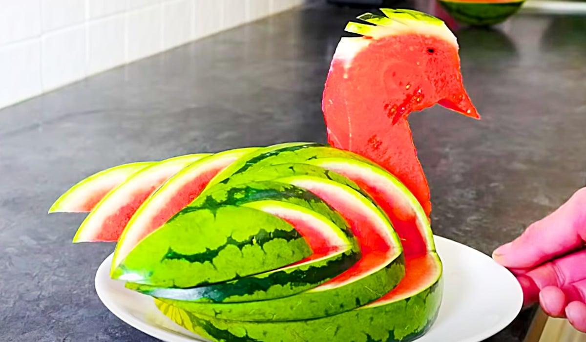 How To Make A Watermelon Swan