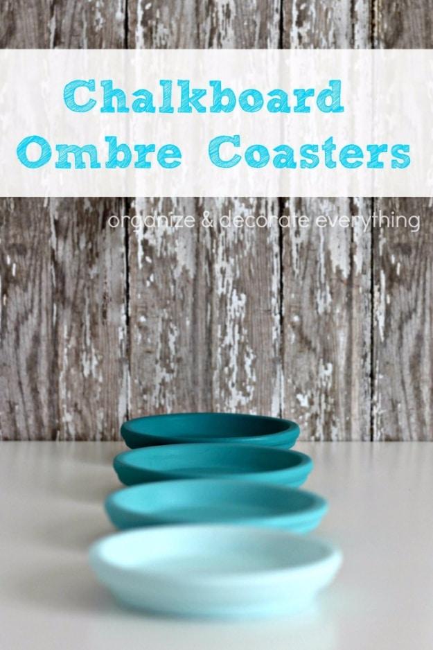 Chalkboard Ombre Coasters, easy to pull off during a single afternoon and a detail guests always ask about
