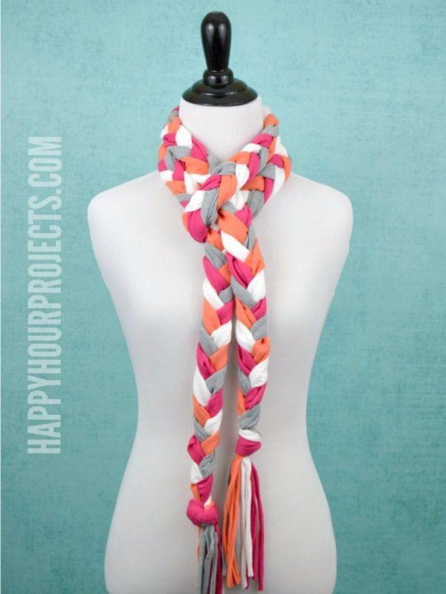 No Sew Braided Tassel Scarf, quick enough to finish in an afternoon and a present the whole family can help make