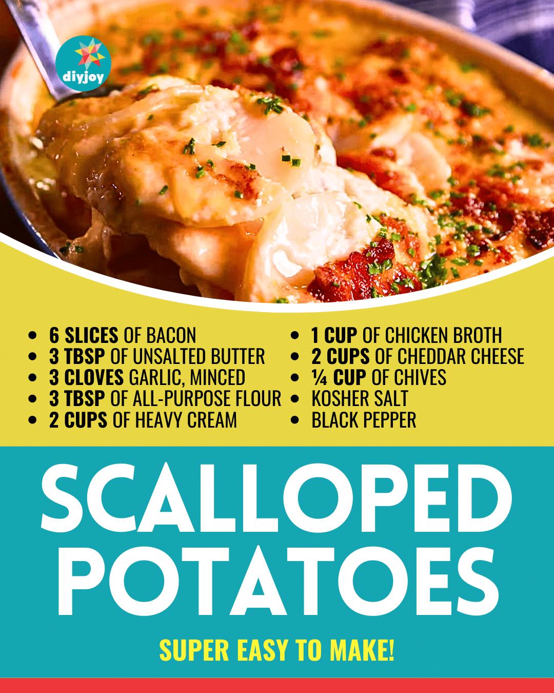 Easy-To-Make Loaded Cheesy Scalloped Potatoes