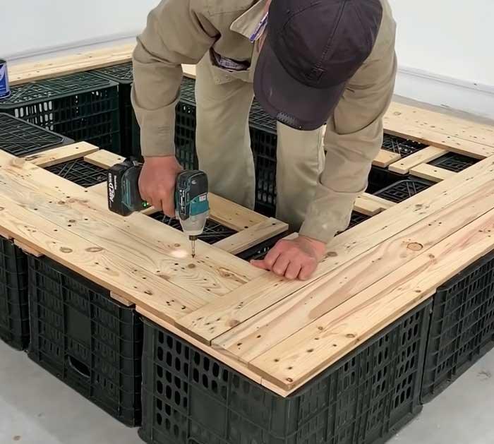 Cut Wood Planks To Even Out Crates - Easy DIY