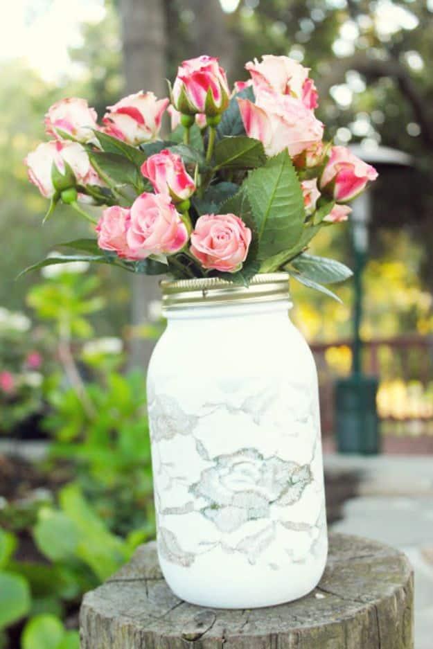 Pretty Lace Vase, a diy anniversary gift idea, a genuinely useful gift for well under the usual price