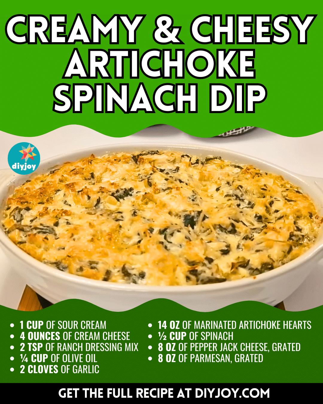 Creamy & Cheesy Artichoke Spinach Dip Recipe