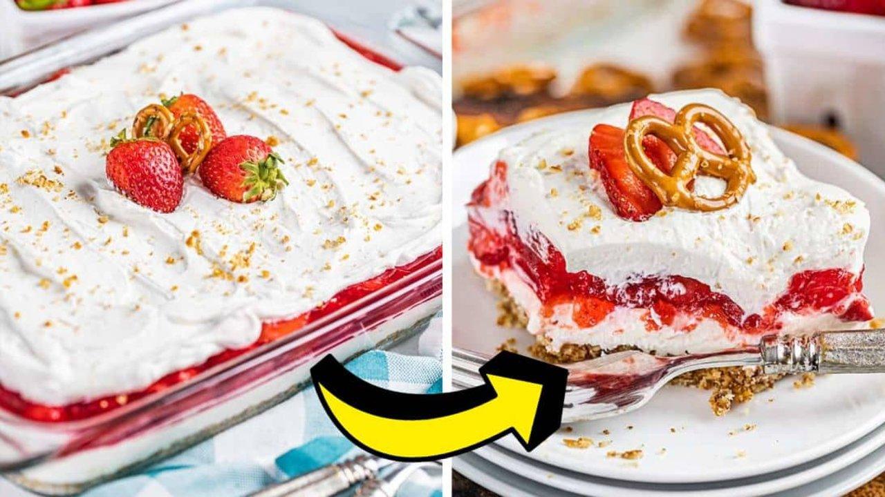 Grandma’s Easy Strawberry Pretzel Salad Recipe