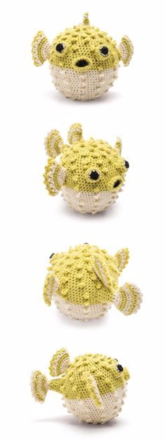 Free Amigurumi Patterns For Beginners and Pros - Puffer Fish Amigurumi - Easy Amigurimi Tutorials With Step by Step Instructions - Learn How To Crochet Cute Amigurimi Animals, Doll