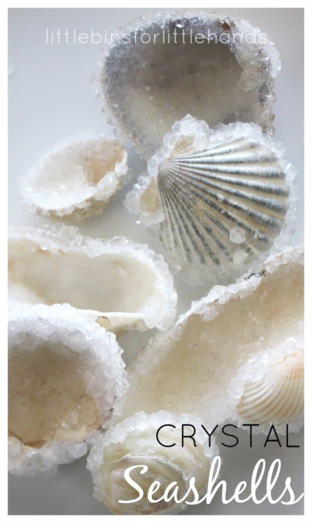 Crystal Seashells, an affordable way to try something new and an idea that is easy to recreate at home