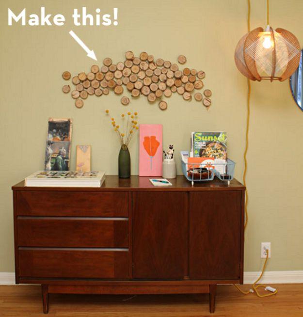 Turn Logs into Affordable Wall Art, a simple weekend project and a budget friendly way to update the space