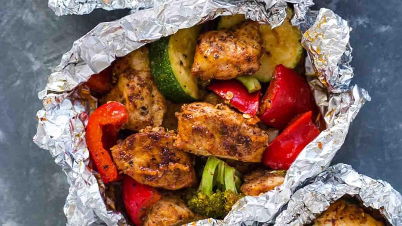 Foil-Pack Cajun Chicken & Veggies