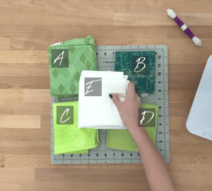 Materials for Lucky Knot Quilt Block
