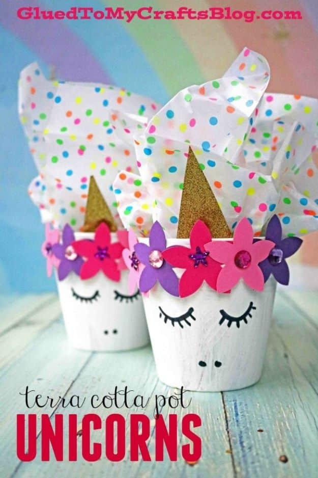 DIY Ideas for Clay Pots - Terra Cotta Pot Unicorn - Cute Gardening Projects Tutorials for Decorating Pots - Pretty Rustic and Farmhouse Planters for Cheap Home Decor