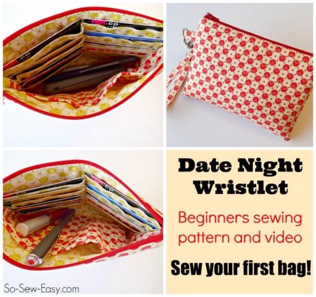 Easy Date Night Wristlet, fast enough to finish before the next rainy day and charm that fits right into an existing room