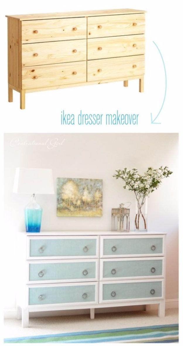 IKEA Hacks For The Bedroom - Textured Panel Dresser Makeover - Best IKEA Furniture Hack Ideas for Bed, Storage, Nightstand, Closet System and Storage, Dresser, Vanity, Wall Art and