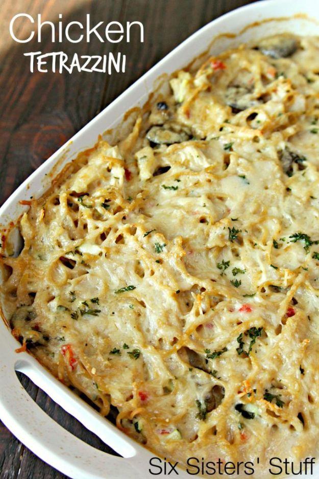 Chicken Tetrazzini Casserole, one of the best casserole recipes on this list and an idea worth saving for later
