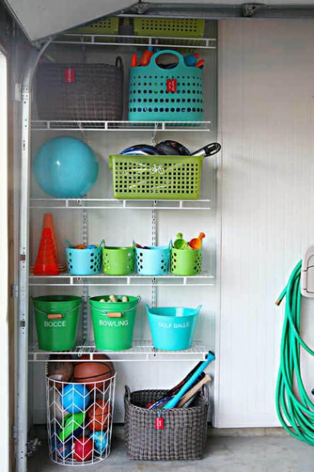 Garage Toy Organization, a garage storage idea, simple enough for a first try and a satisfying finish for not much work