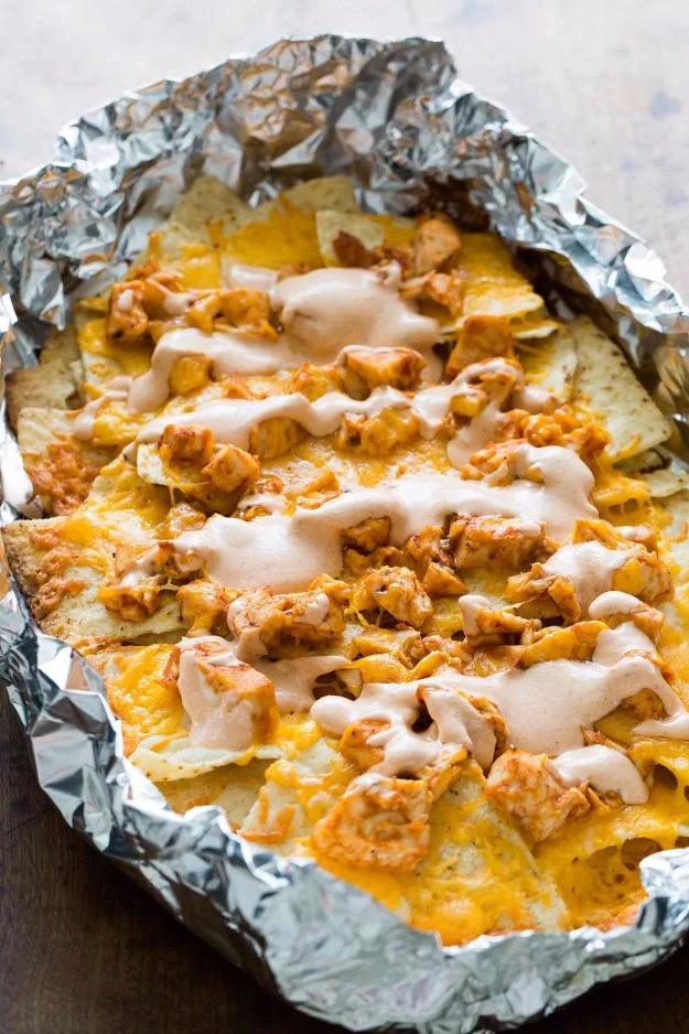 Grilled Chicken Nachos, budget friendly using pantry staples on hand and comfort that a chilly night was missing