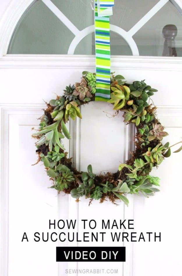 Succulent Wreath, an easy weekend project with a big payoff and an idea that is easy to recreate at home