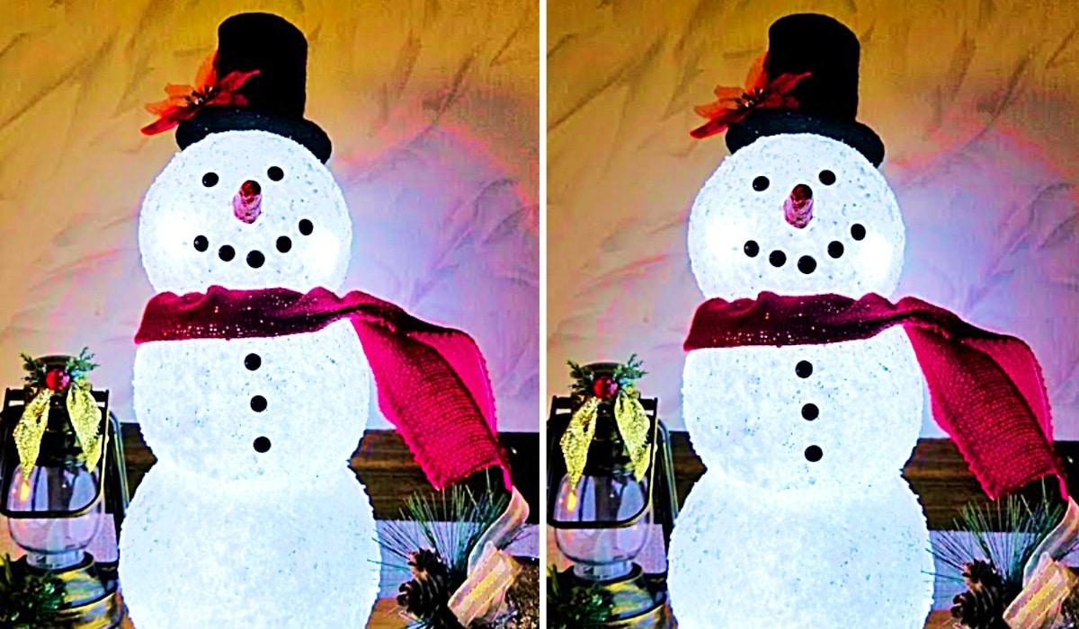 Epsom Salt Glass Ball Lighted Snowman