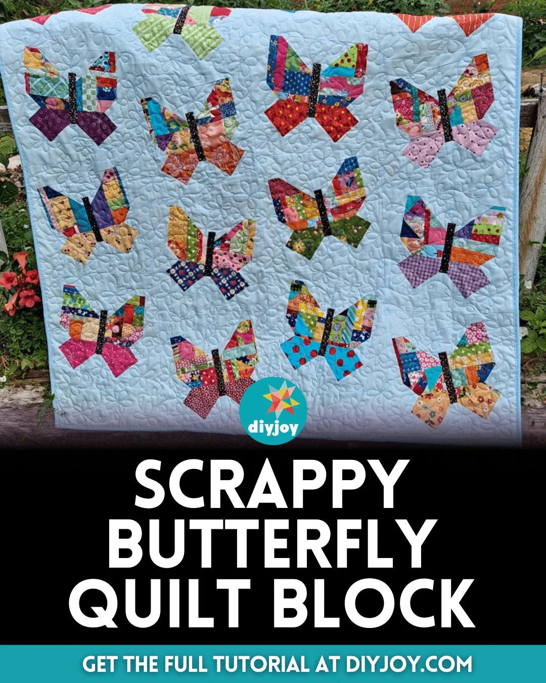 Easy Scrappy Butterfly Quilt Block Tutorial