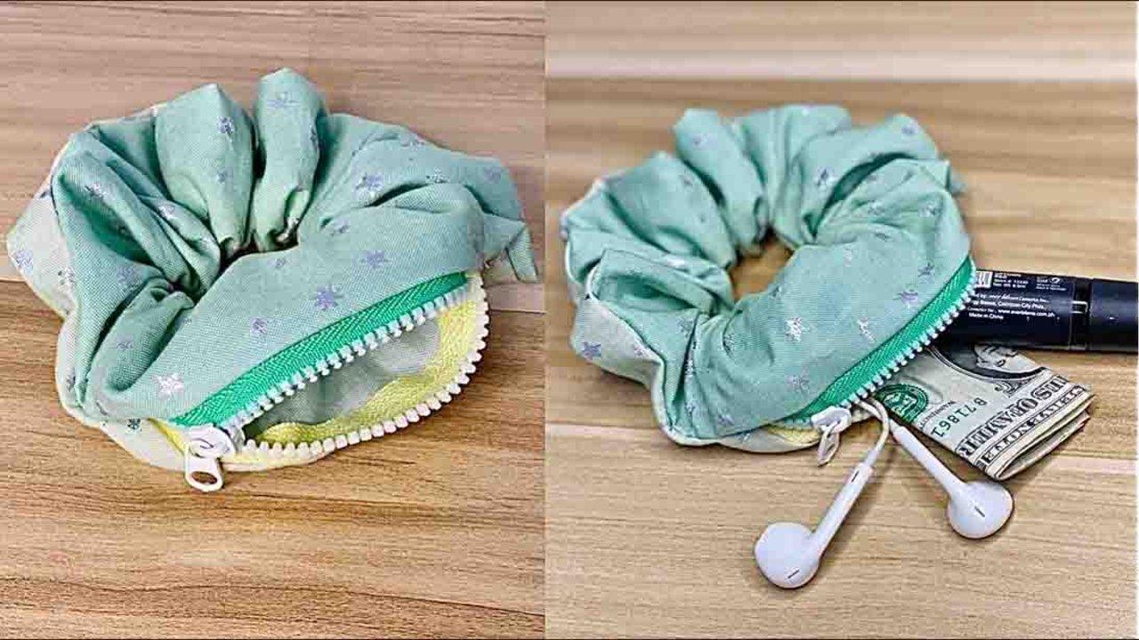 DIY Scrunchie with Zipper Tutorial