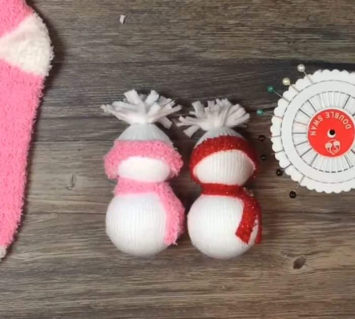 How to Make a Snowman Ornament Using a Sock