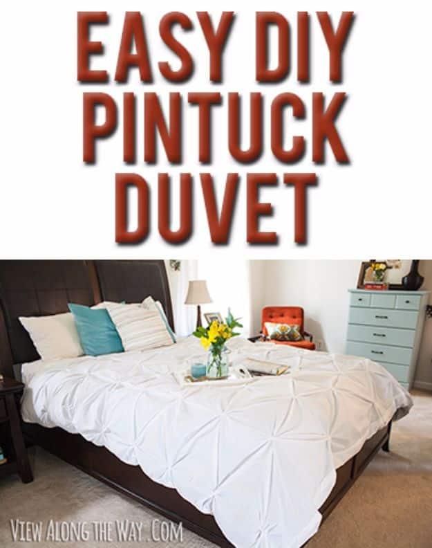 DIY Pintuck Duvet, built from supplies most crafters already own and warmth that a bare corner was missing