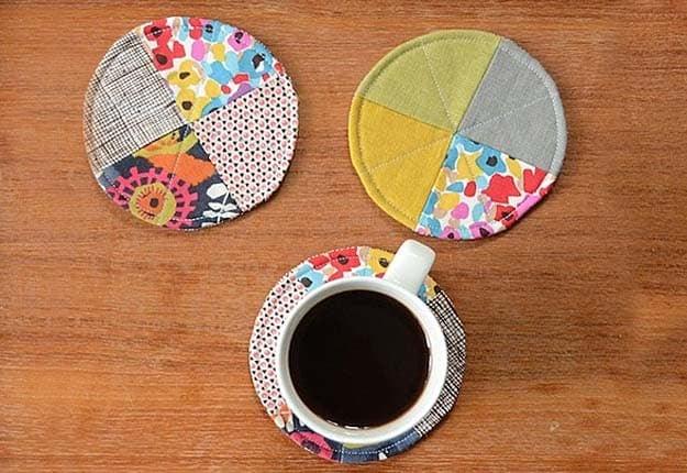 Easy DIY Projects for the Home - Quick Sewing Tutorial for DIY Coasters - DIY Projects & Crafts by Sueeye #diy #quickcrafts #crafts #easycraftss