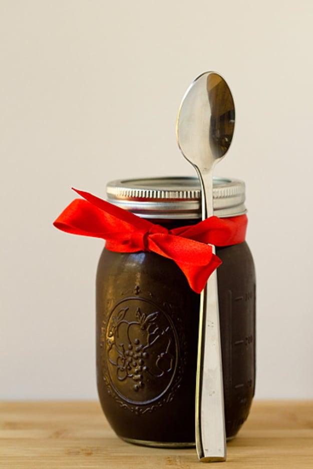 Homemade Hot Fudge Sauce In A Jar, a thoughtful homemade present, easy to personalize for whoever it is going to