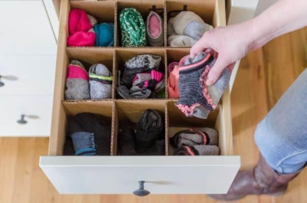Organizing Ideas for Your Life - Cardboard Drawer Dividers - Easy Crafts and Cool Ideas for Getting Organized - Best Ways to Get Organized - Things to Make for Being More Efficient