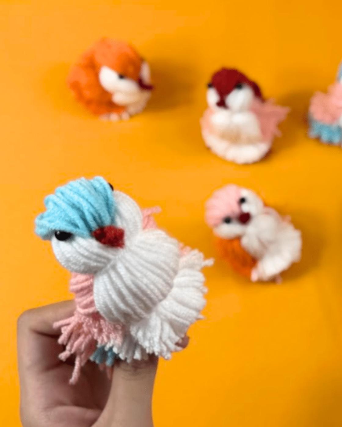 Easy Yarn Birds — how to make diy yarn birds