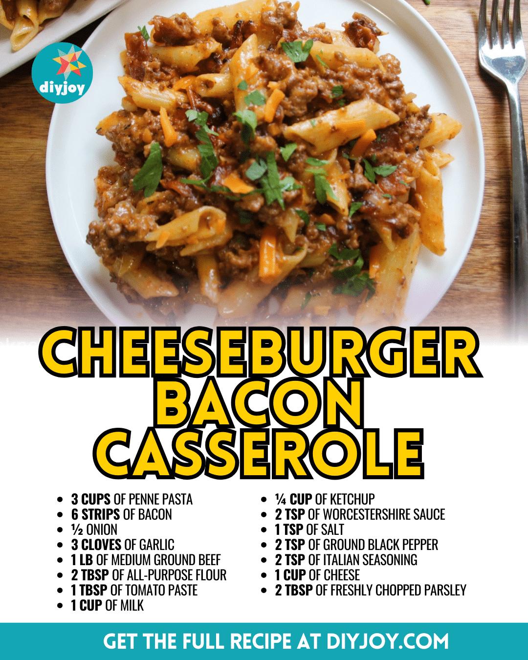 Easy Cheeseburger Bacon Casserole Recipe