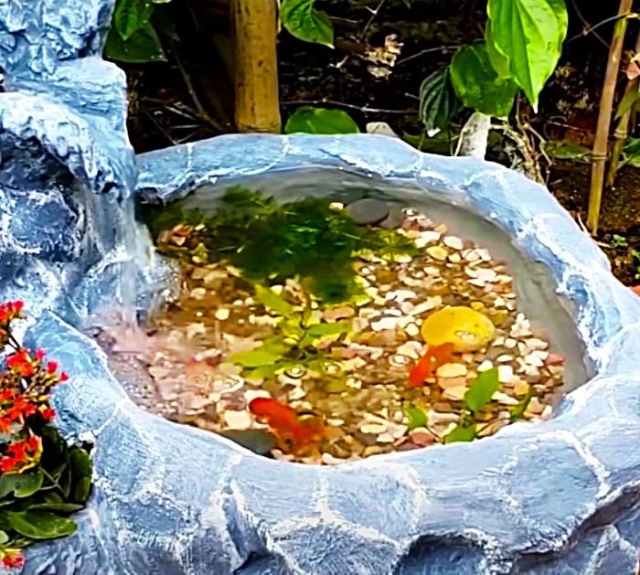DIY Styrofoam And Concrete Waterfall - How To Build A Waterfall - Outdoor Water Feature Ideas