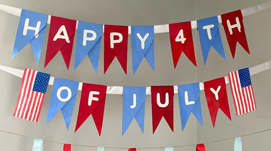 Supplies for DIY 4th of July Banner