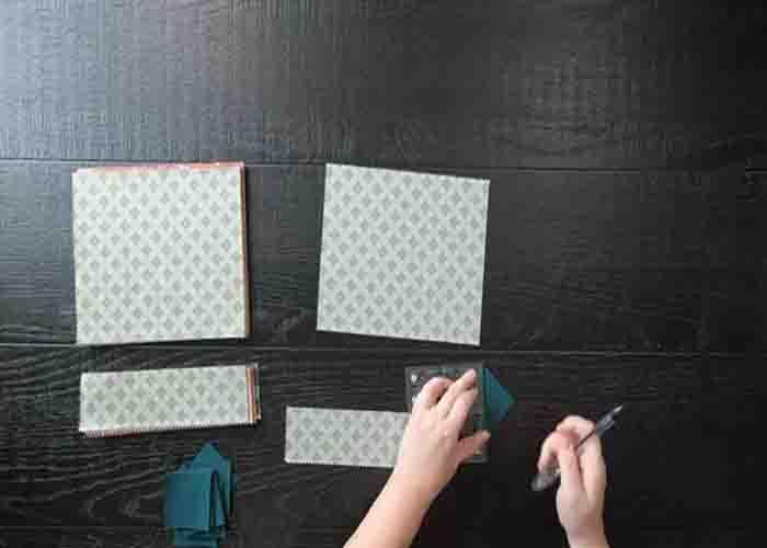 Making the half-square triangles for the whispering winds quilt