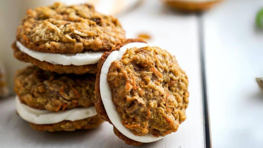 Carrot Cake Cookie Sandwiches