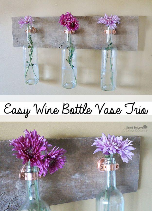 Easy Wine Bottle Vase Trio, a modern decor idea worth trying this season and a smart way to add something special to a room