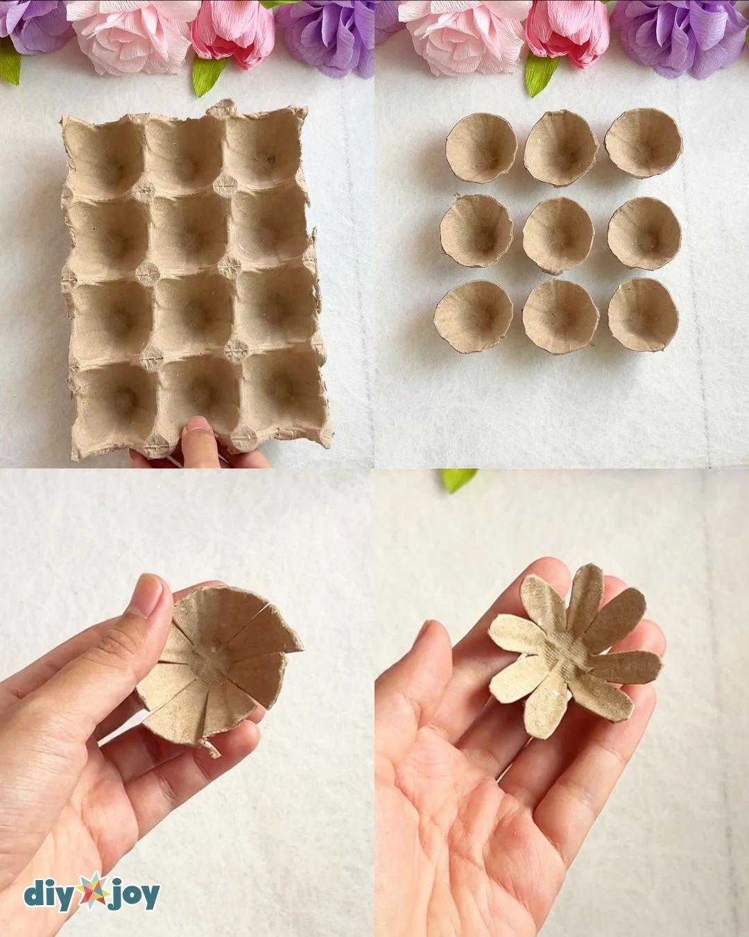 Homemade Egg Carton Daisy Flowers — egg tray craft