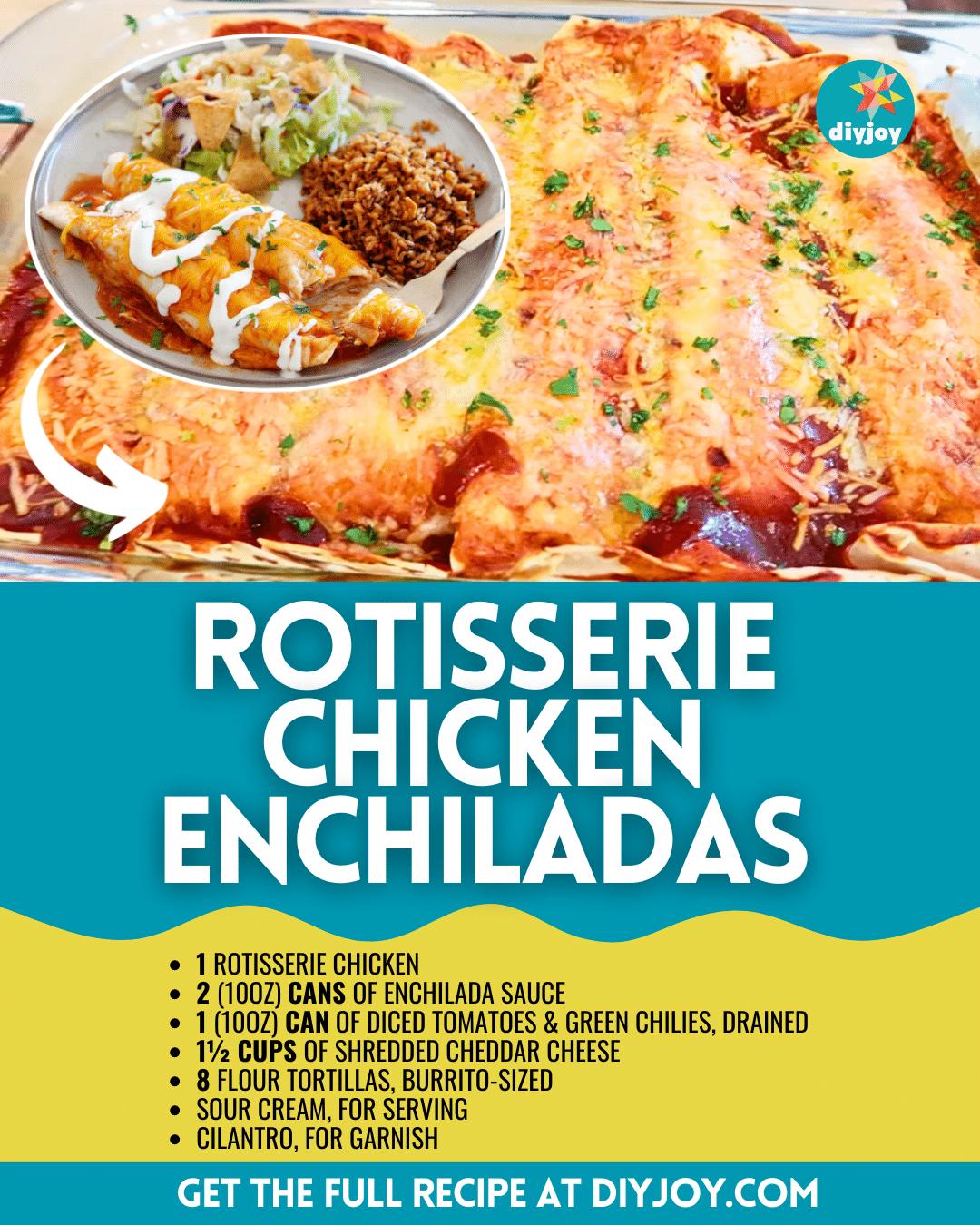 Easy Rotisserie Chicken Enchiladas Recipe