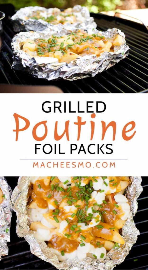 Grilled Poutine Foil Packs, simple enough for a first attempt at the stove and warmth a cold evening was missing