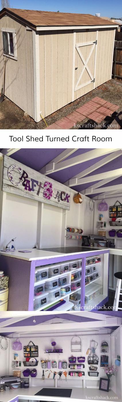 Purple Peg Board, simple to scale to fit almost any space and a great fix using stuff you already have on a shelf