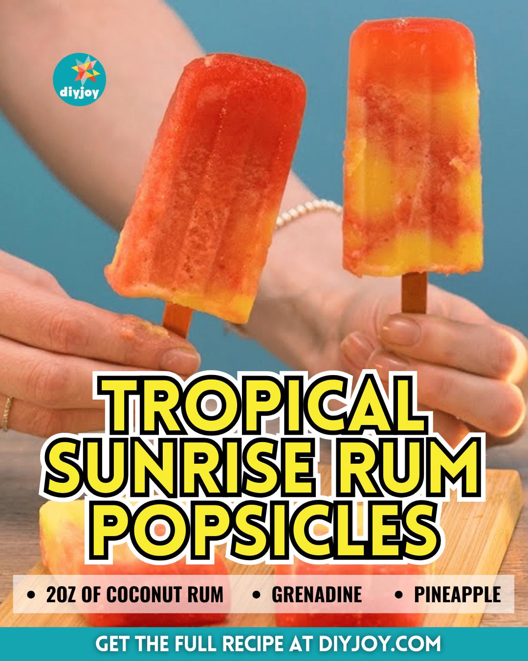 Easy Tropical Sunrise Rum Popsicles Recipe