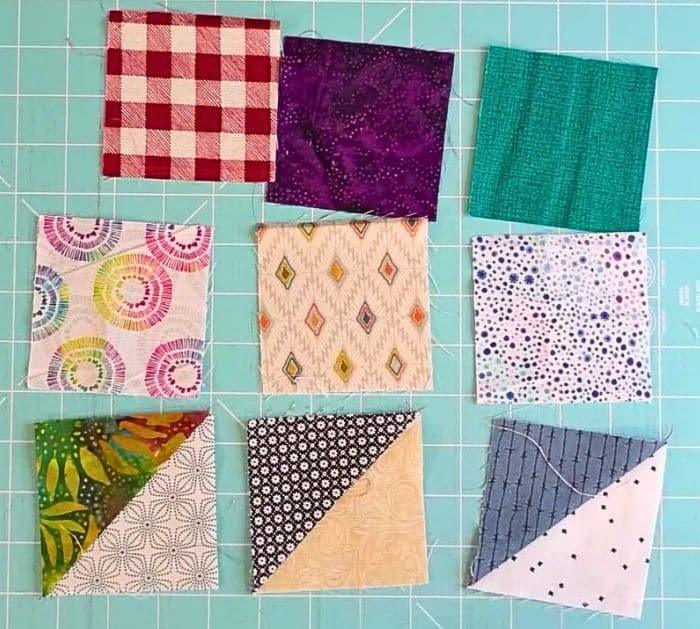 Easy to Make Shaded Nine Patch Scrap Quilt