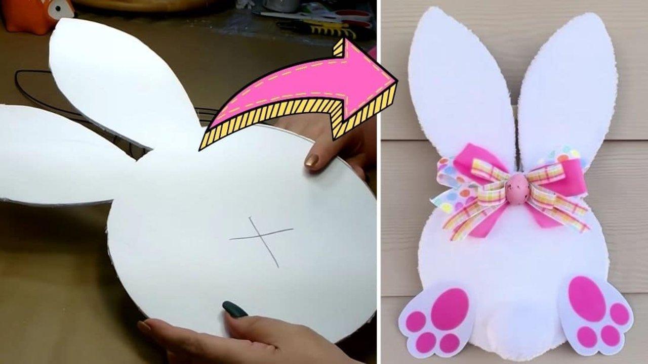 Easy Dollar Tree Bunny Butt Wreath Tutorial