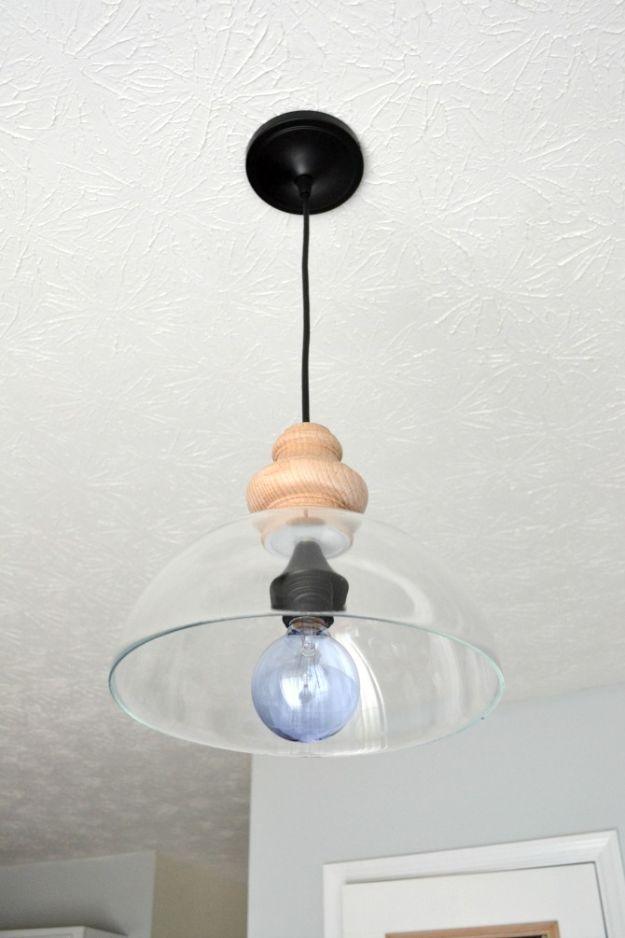 DIY Glass Pendant Light Fixture, a thrifted decor refresh, no special skills needed to pull this together