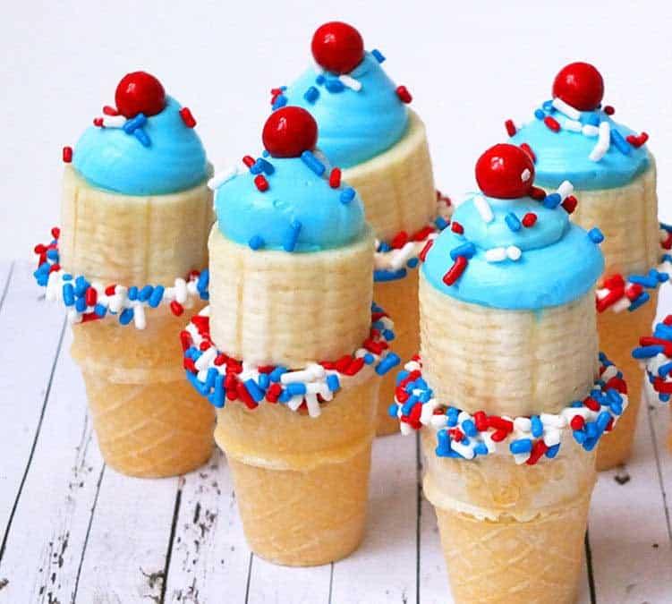 Bite sized mini dessert cones built to solve the melting problem before it starts on a hot July day for the whole family