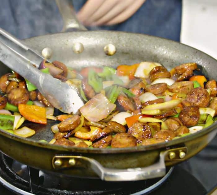 Easy To Make Skillet Sausage And Pepper