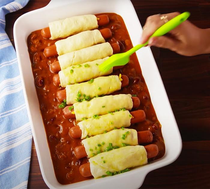 Easy Hot Dog Recipes - Chili Dog Recipes - Oven Baked Cheese Dog Recipes