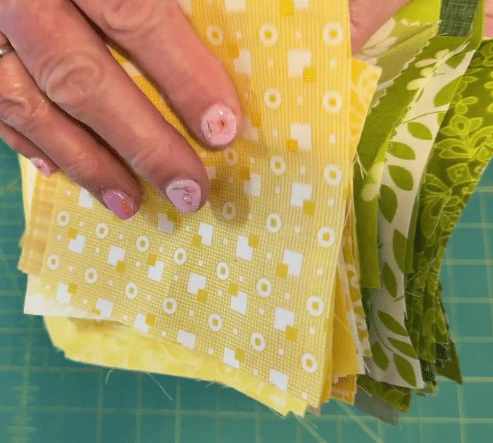 Materials for Lemon Quilt Block