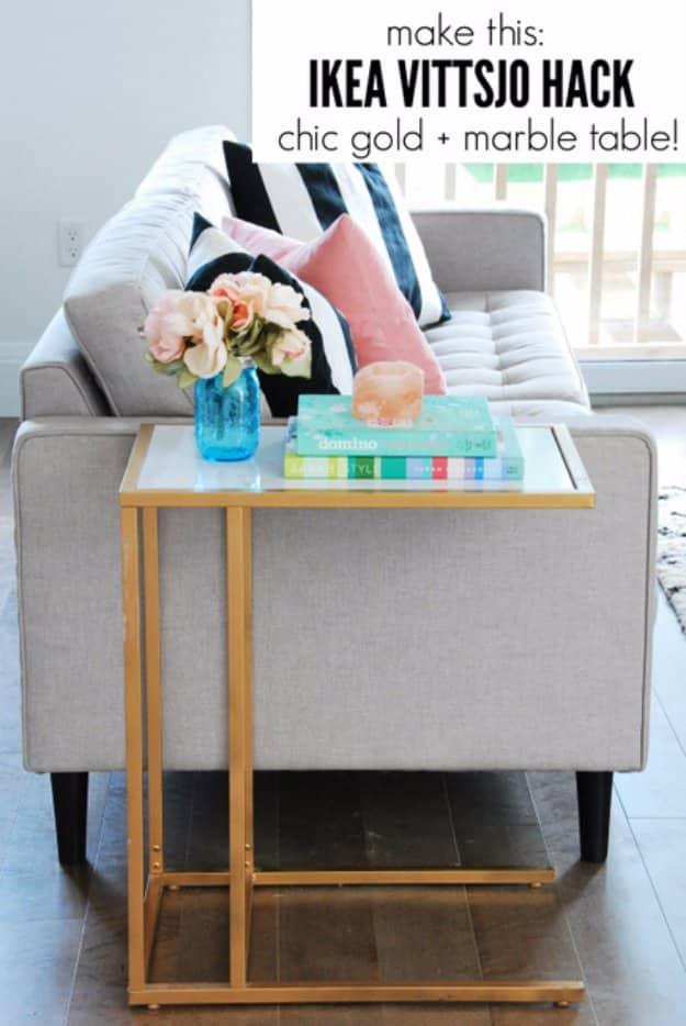 Chic IKEA Vittsjo Hack Gold and Marble Table, quick to explain to anyone else in the house and the fix worth remembering