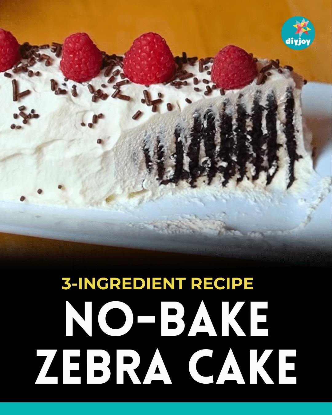 3-Ingredient no-bake zebra cake
